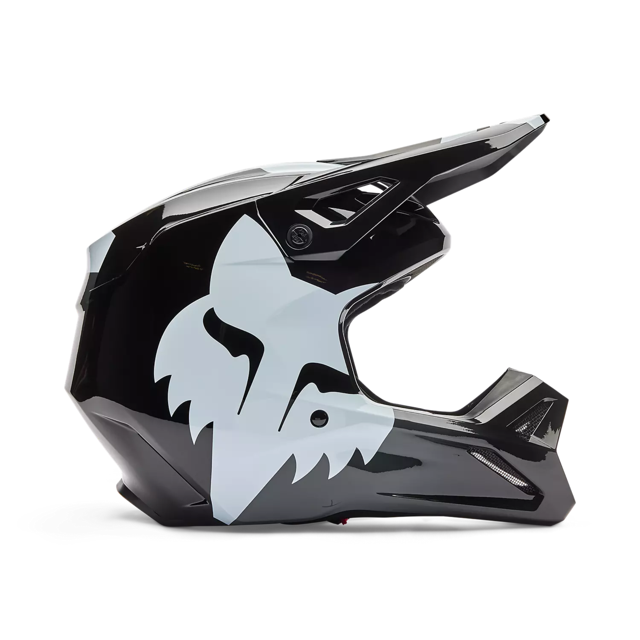Casco Fox V1 Shield negro para adulto motocross y enduro