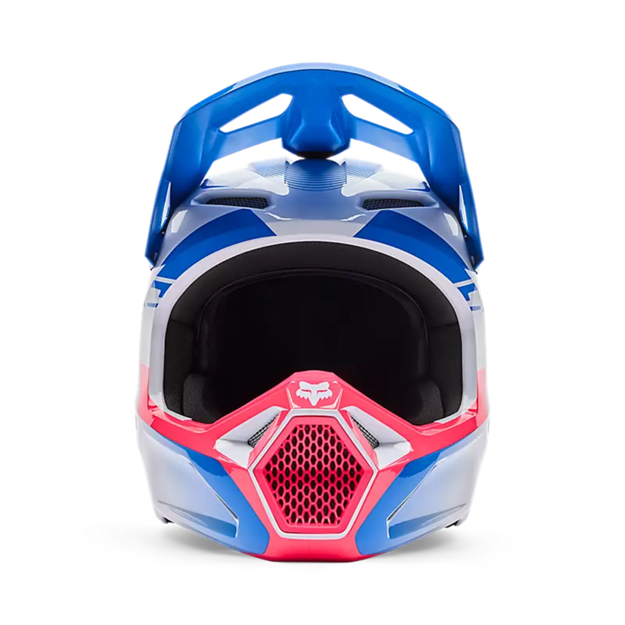Vista frontal casco Fox Youth V1 Collect rosa infantil