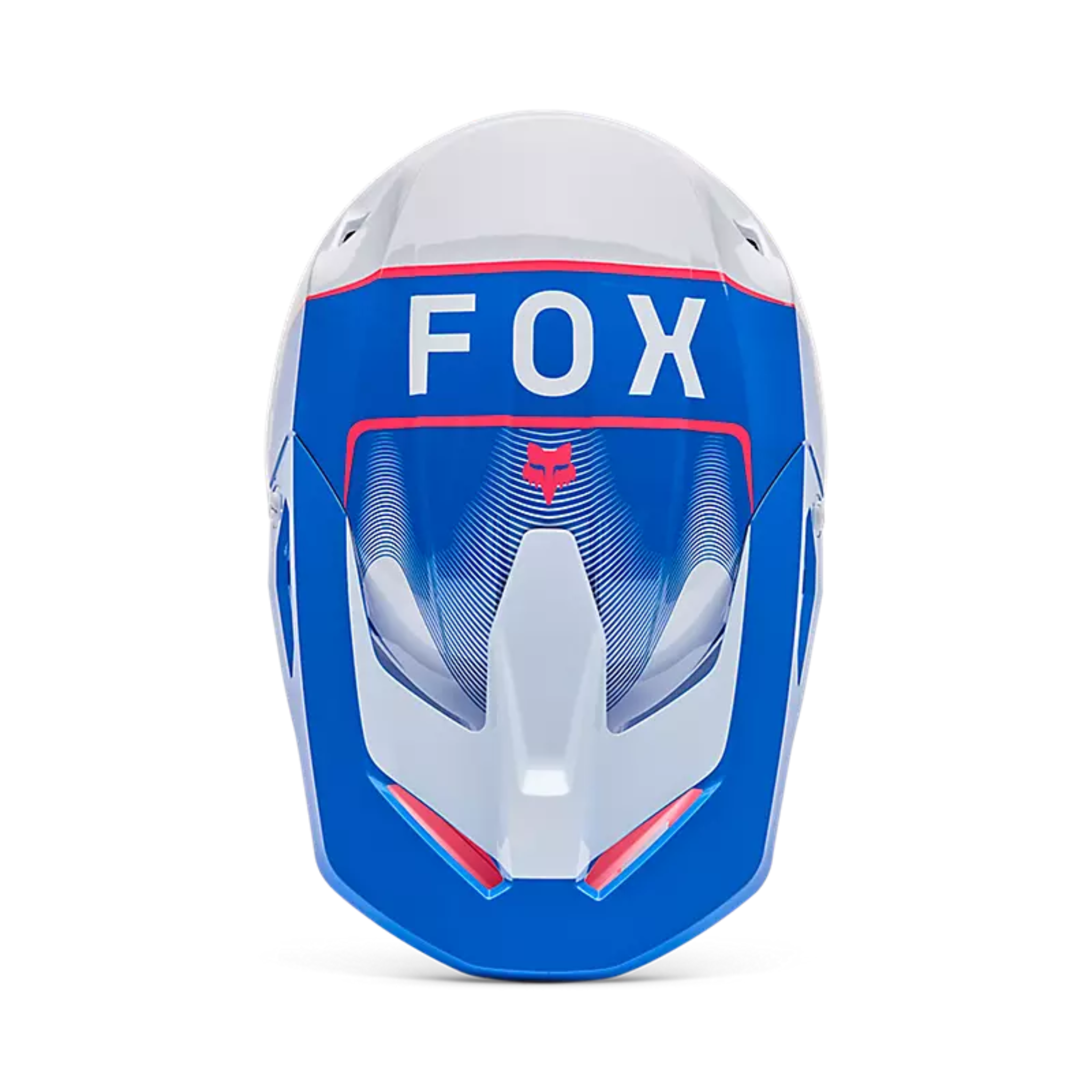 Vista superior casco Fox Youth V1 Collect rosa ventilación