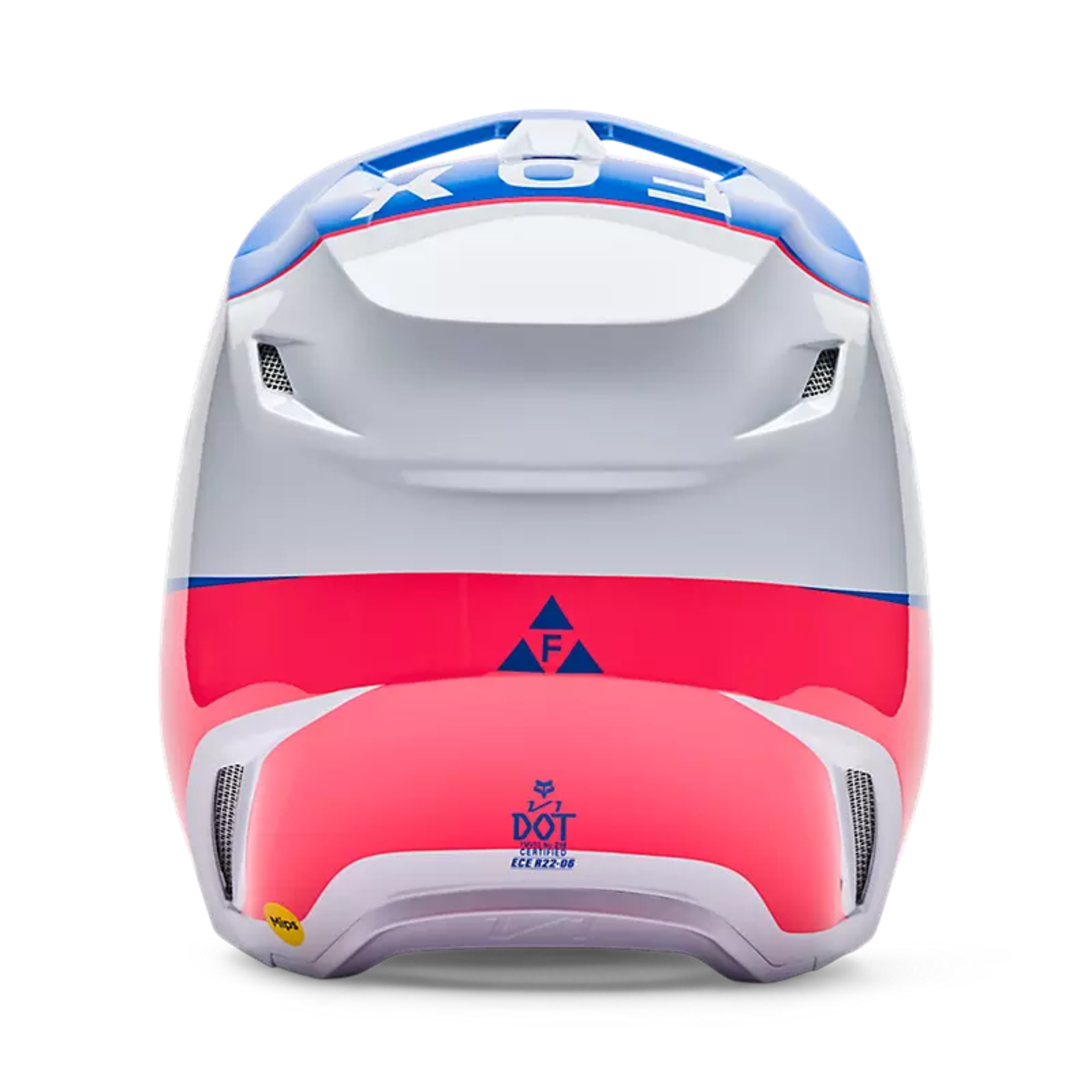 Parte trasera casco Fox Youth V1 Collect rosa enduro niño