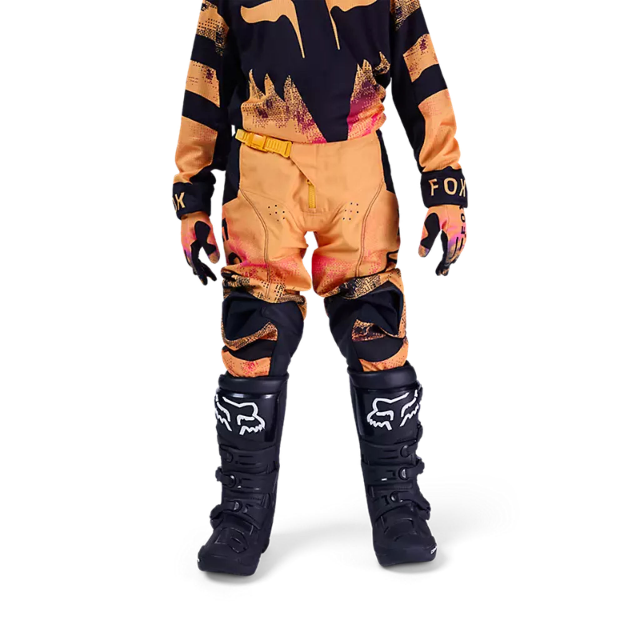 Pantalones Fox Kids 180 Kairos color naranja para motocross infantil, resistentes y oficiales Fox Racing